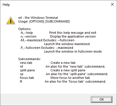 Windows Terminal Help