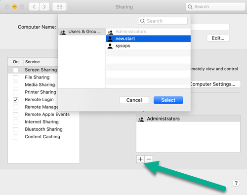 permit ssh on mac