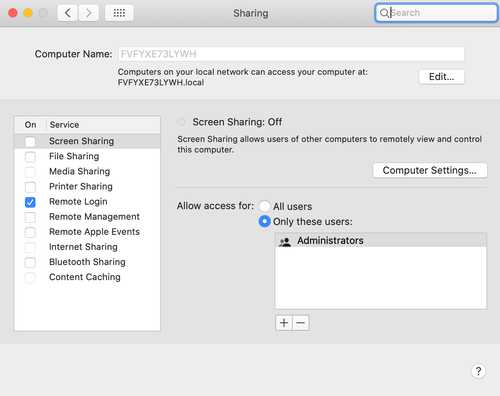 mac os ssh client