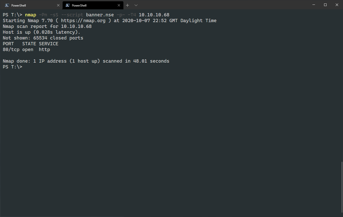 Initial NMAP scan