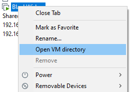 Open VM Directory of new BlackWidow Machine