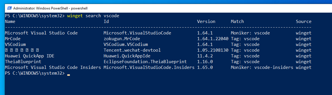 Searching For Microsoft Visual Studio Code